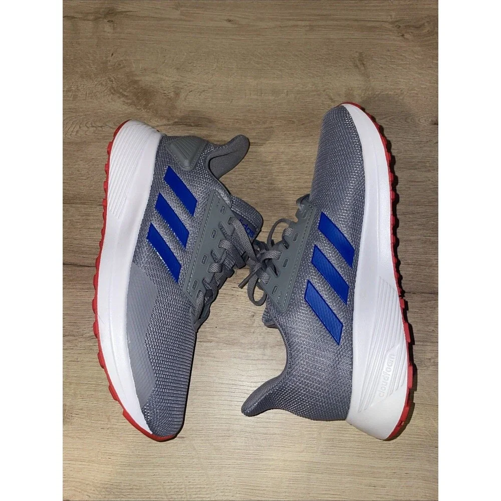 Adidas Duramo 9 K Youth Running Shoes Size 6 Grey Blue Red EE6924 NWB